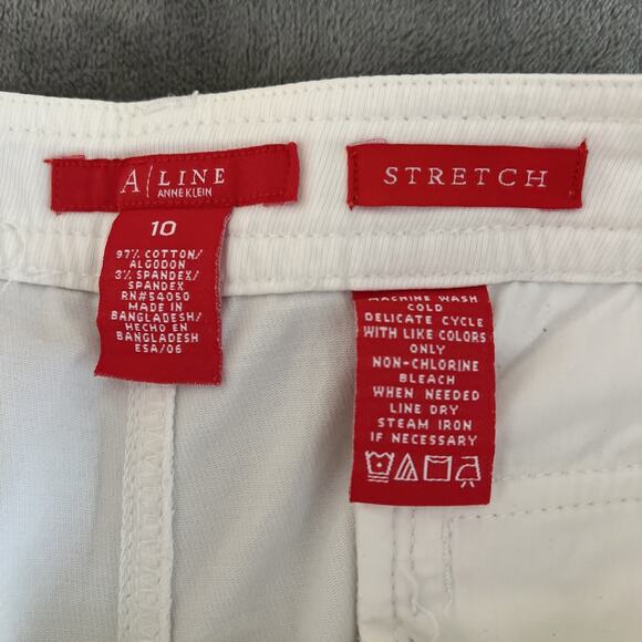 Anne Klein Women's Stretch Straight Leg Pants Size 10 White - Picture 4 of 8